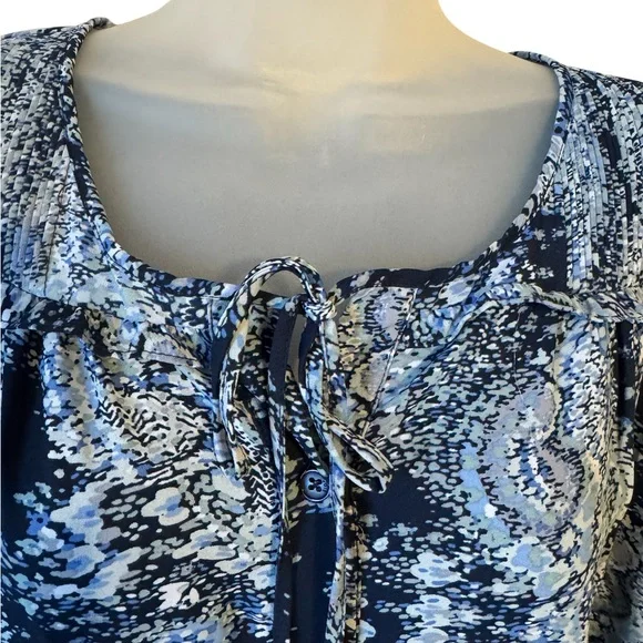 JOIE  PRETTY SHADES OF BLUE PRINT TOP   PLUS: 2X   #6 - Picture 4 of 13